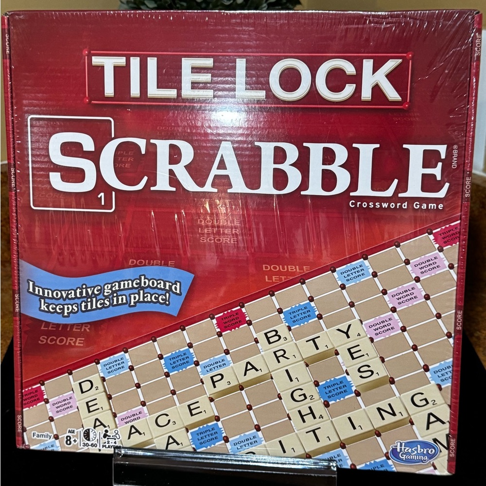Hasbro Tile Lock Scrabble Game - Red and White